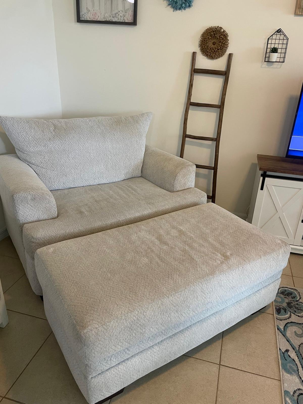 Dirty carpet before cleaning